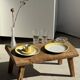 Set of 2 large plates with yellow rim, brand 12.