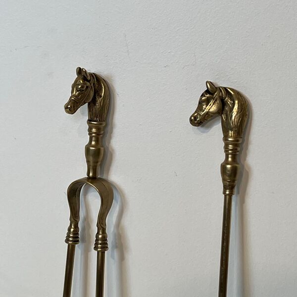 Nécessaire de feu en laiton modèle tête de cheval