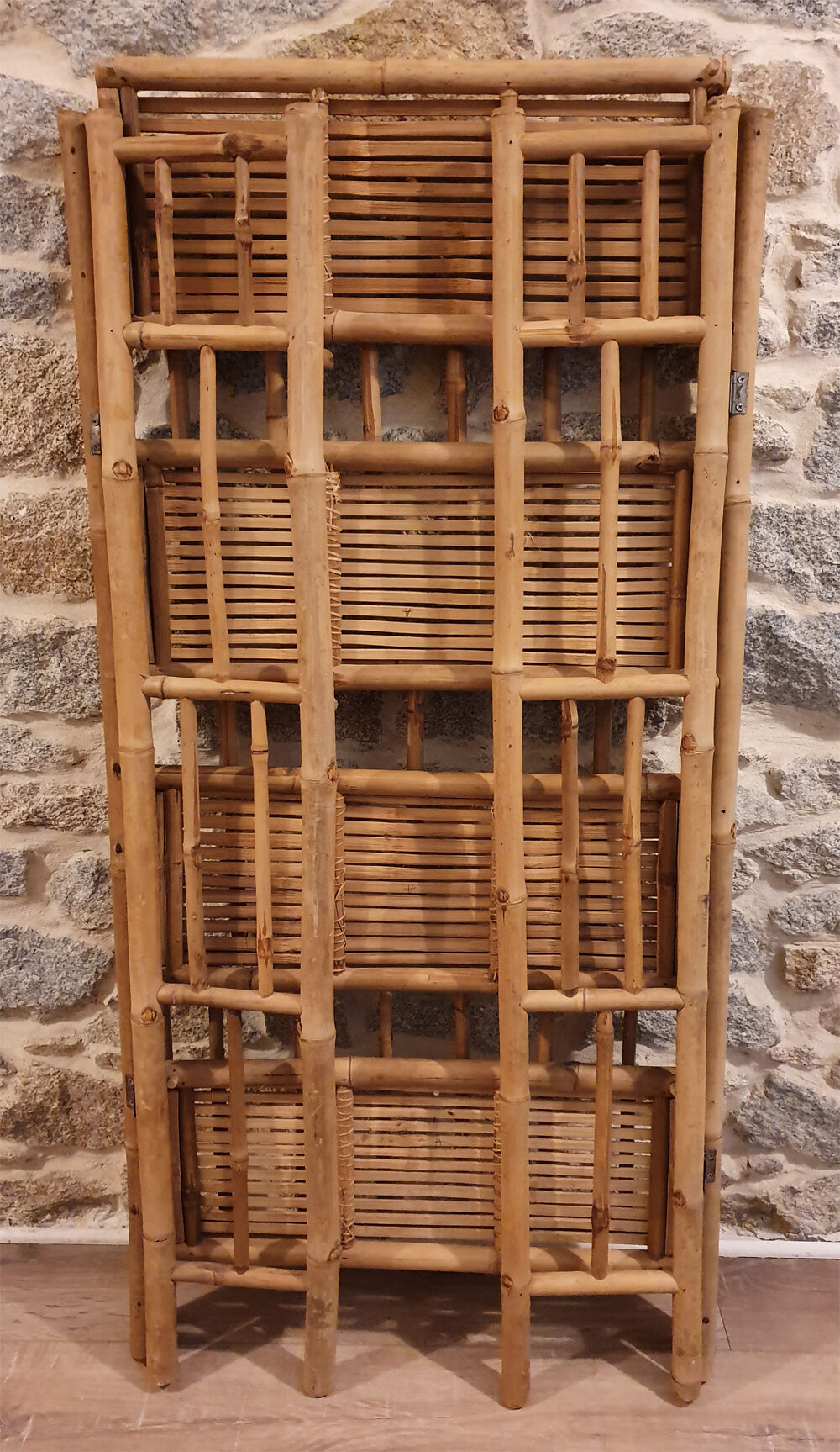 bamboo folding library, vintage, 60s