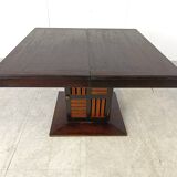 Chaises de salle à manger vintage à haut dossier en bambou avec table, 1960