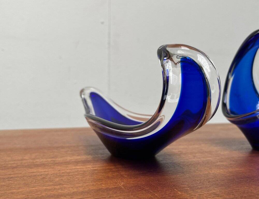 Vintage vase and bowl in art glass from Bayel, France, 1970s, set of 2.