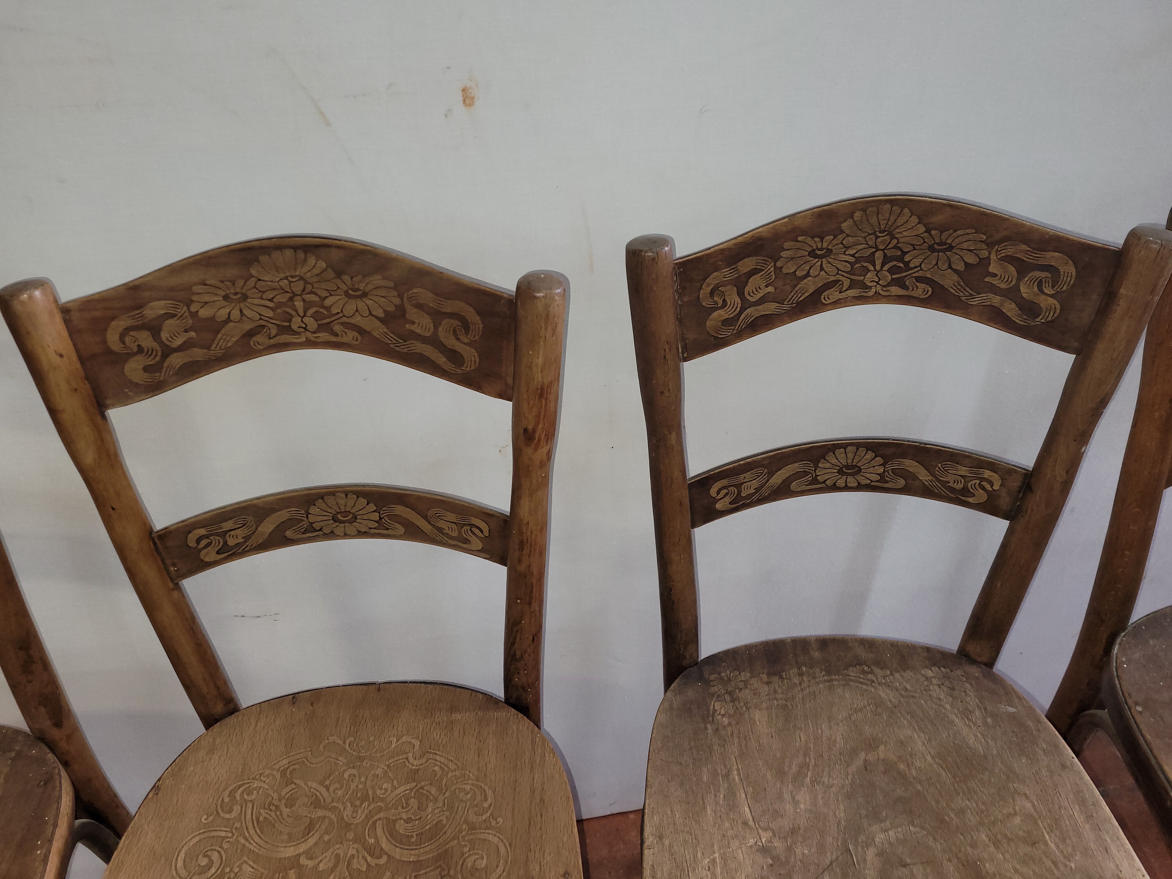 4 antique bistro chairs