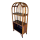 Vintage two-tier bamboo and rattan shelf with storage, Circa 1960