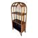 Vintage two-tier bamboo and rattan shelf with storage, Circa 1960
