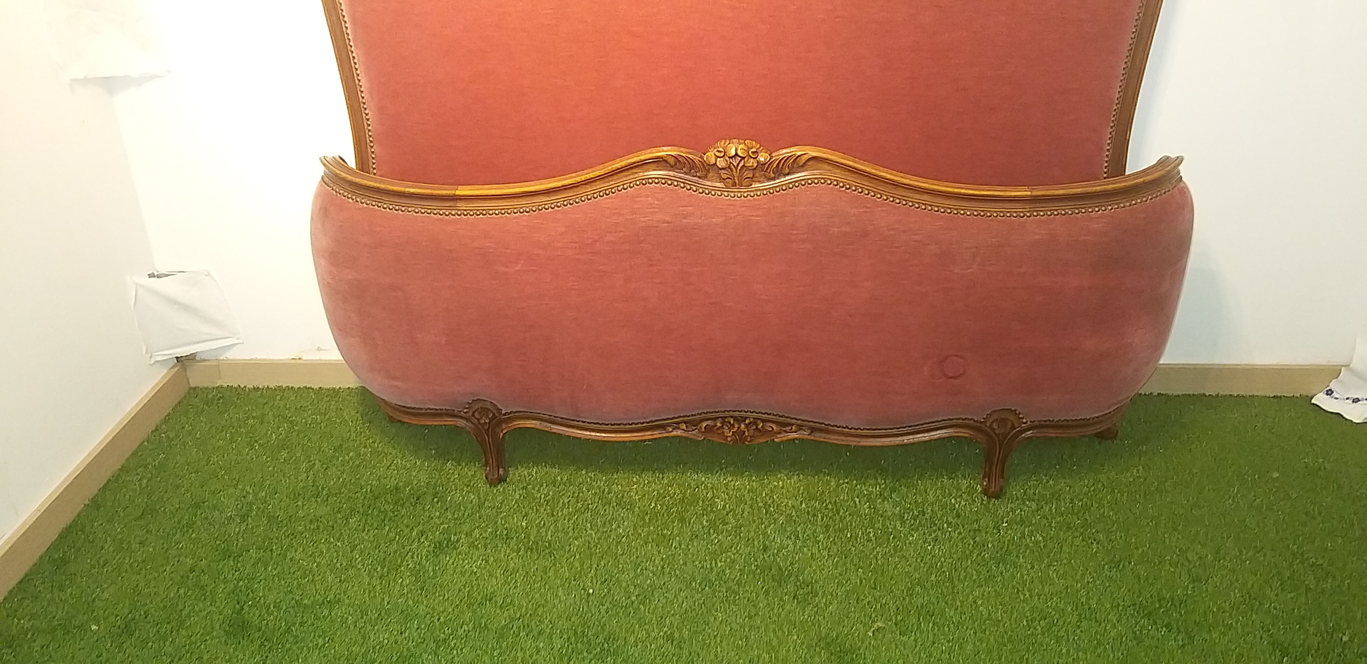 Li corbeille velour ras rose
