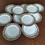 11 assiettes à dessert Raynaud vintage