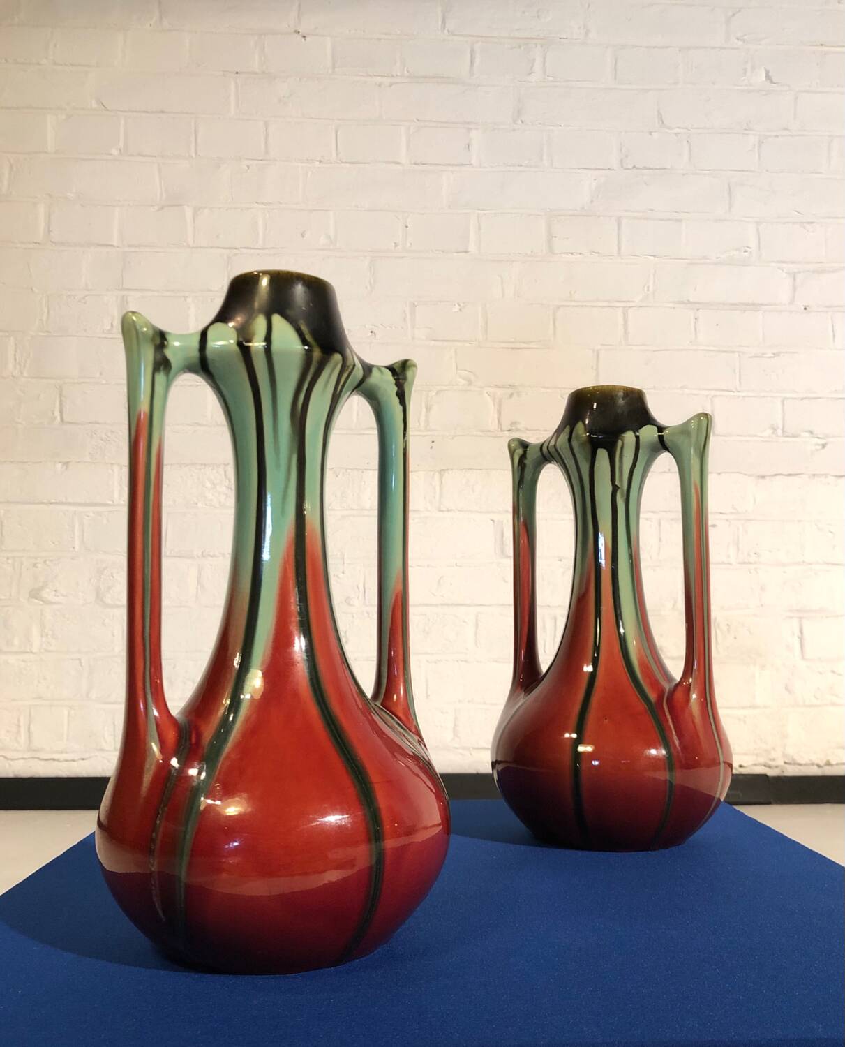 Pair of Art Nouveau ceramic vases