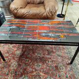 Vintage 1970s coffee table in Valauris style