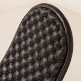 Verner Panton black leather chaise longue for Fritz Hansen, 1970s