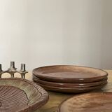 Ceramic service 4 large plates in enamelled stoneware, vallauris 1950