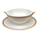 Limoges porcelain gravy boat with gold edging