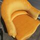 Gold velvet toad armchair