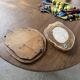 Set of 2 organic brutalist mirrors wood 1950s
