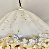 Suspension Murano frosted glass with orange splashes