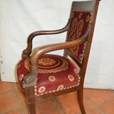 Fauteuil bergère style empire en acajou