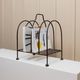 Black Metal Magazine Rack - Italian 1970s Vintage, Handmade, Four-Compartment Organizer