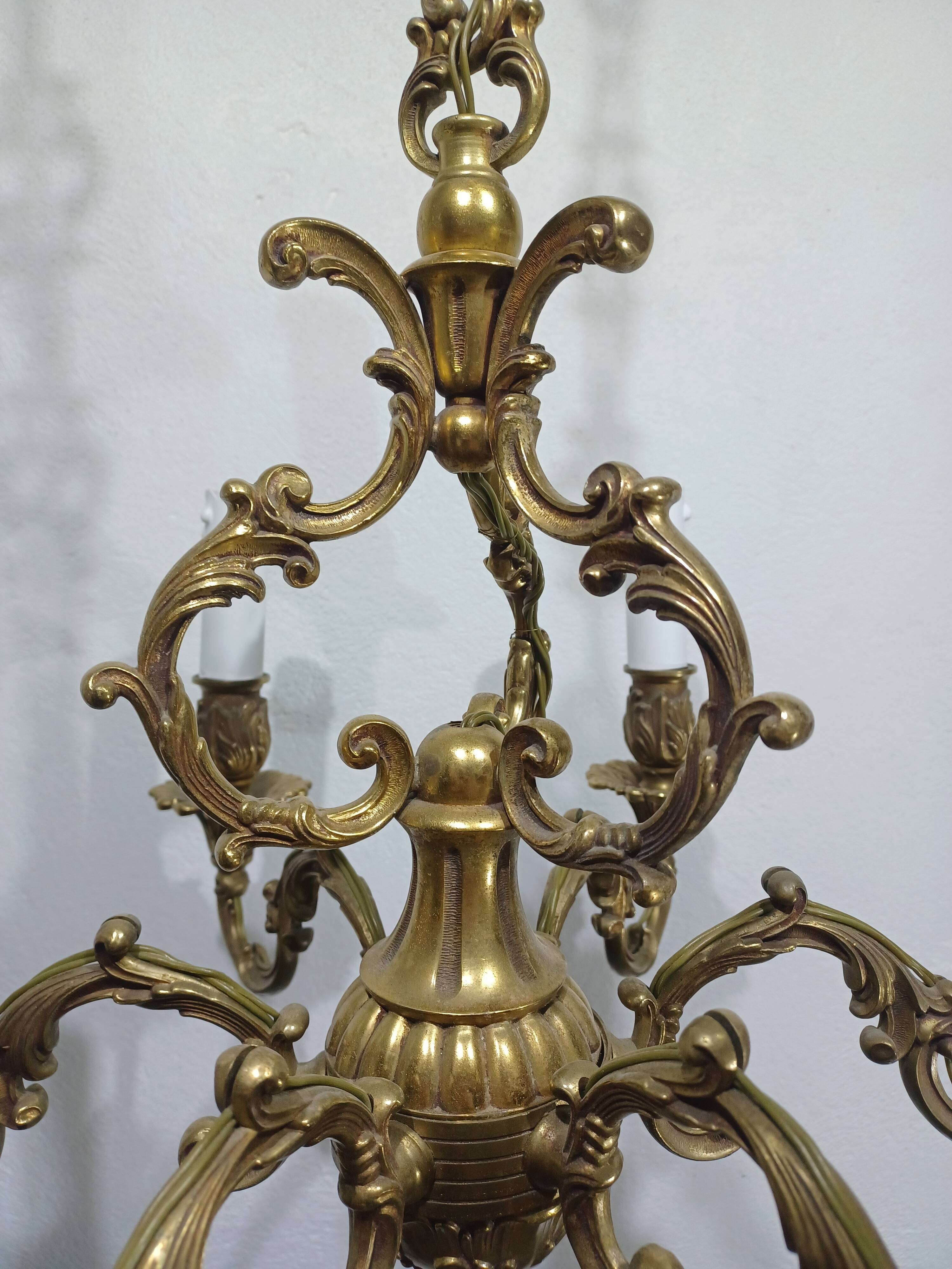 Lustre 6 lumières en bronze