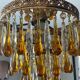 Vintage chandeliers with amber glass tassels and drops