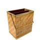 Hollywood regency brass and woven bamboo magazine rack, Metal Linea Nova Italy 1970
