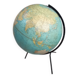 Old terrestrial globe world map Taride metal feet