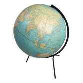 Old terrestrial globe world map Taride metal feet