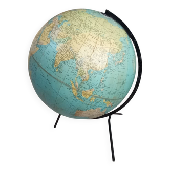 Ancien globe terrestre mappemonde Taride pieds métal