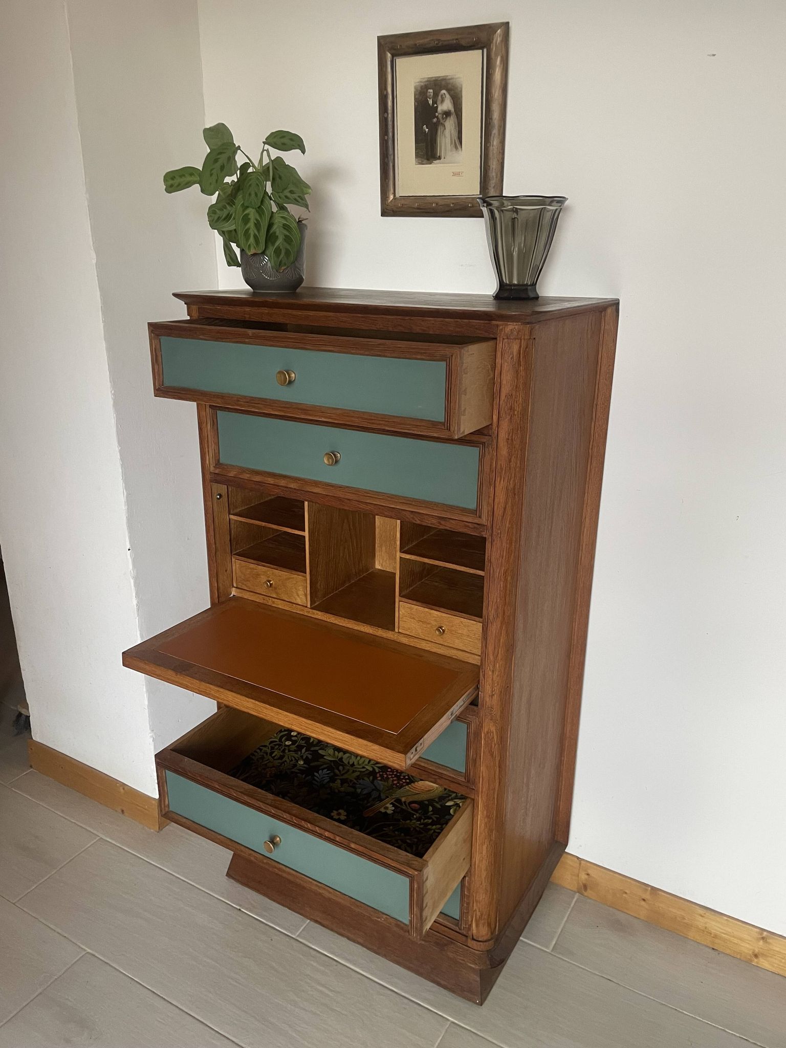 Secrétaire en bois rénové