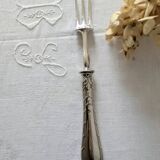 Large antique Christofle serving fork, 30 cm, silver-plated