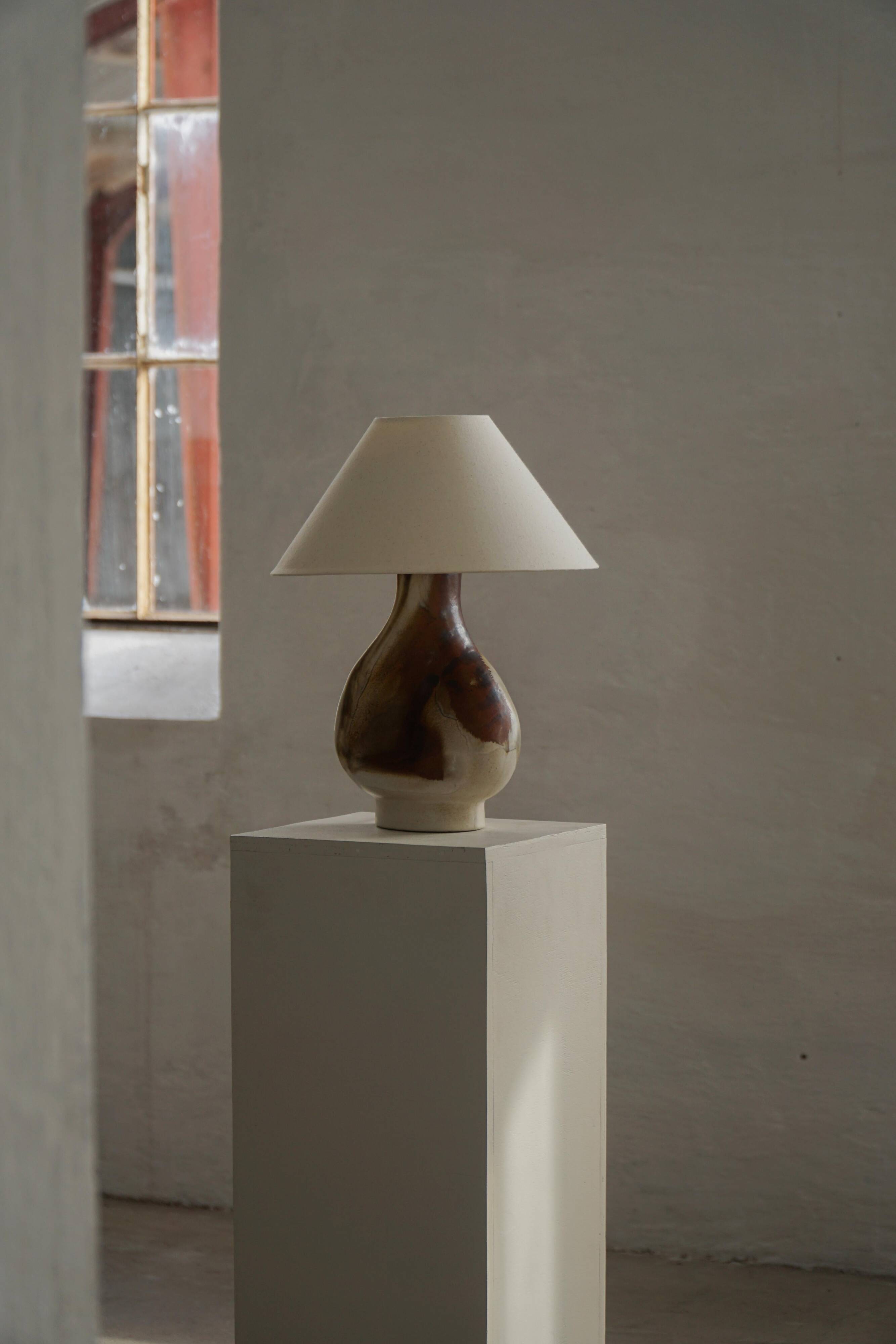 Axella Stoneware, sculptural table lamp from Denmark in stoneware, Model No 989, 1960s-70s.