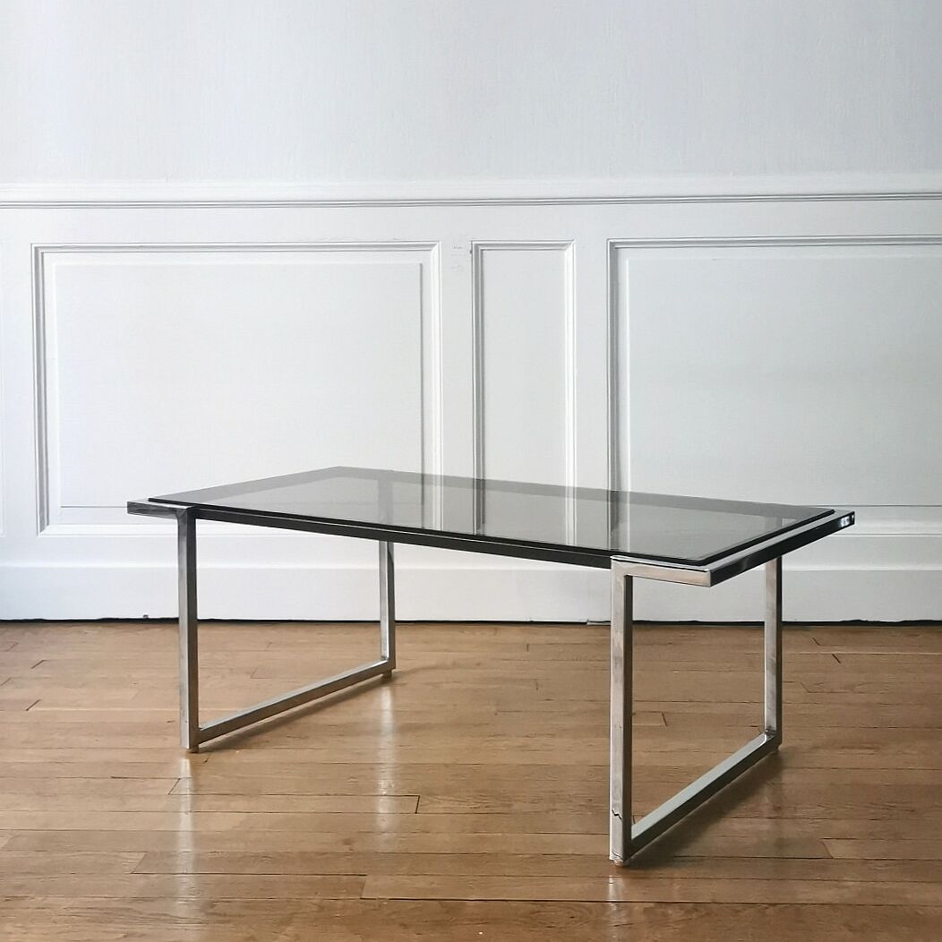 Coffee table chrome and glass, 1970
