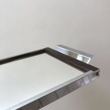 mirrored tray in chrome and wood 60s