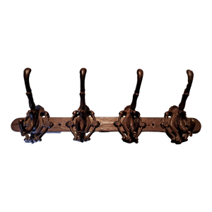 Porte-manteau 4 patères en fonte,