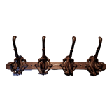 Coat rack hook X 4 Cast iron France folk art 50'S vintage metallic decoration
