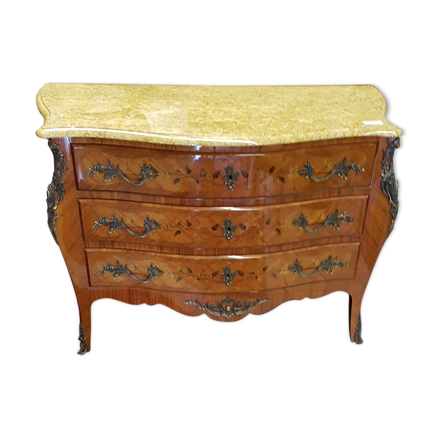 Louis XV-style marquetry chest of drawers
