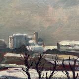 HST painting Denis Reissant "Outskirts of the city" Salon des Indépendants 1975