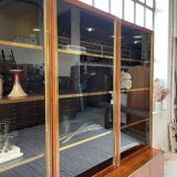 Mahey bookcase in elm and XXL brass