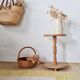Brutalist side table in raw wood