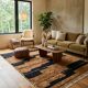 Contemporary brown and black rug - 10.1 x 6.7 ft / 307 x 205 cm