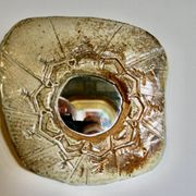 Vintage sandstone mirror from La Borne by Bruno H'dry 1960