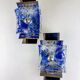 Pair of Murano Mazzega blue & clear glass wall sconces, Italy, 1970s