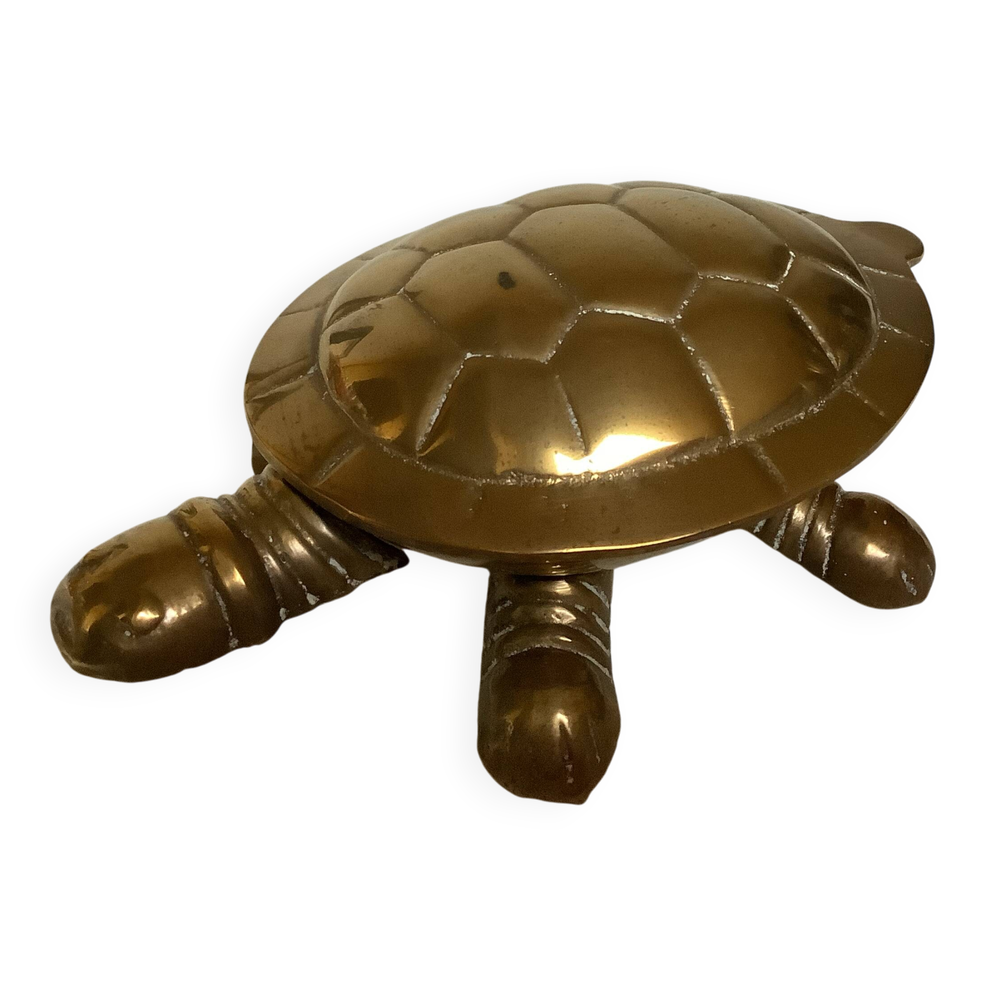 Brass turtle trinket dish