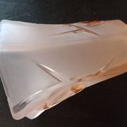 Tulipe en cloche - verre rose mat décor géométrique clair