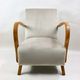 Fauteuil en velours beige allemand Art Déco, années 1960