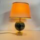 Table lamp Maison Le Dauphin in brass and green malachite imitation, 1980.