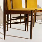 Set of 4 italian style chairs 1960 - rosewood and fabric