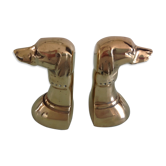 Pair of greenhouse books Greyhound brass heads 60/70