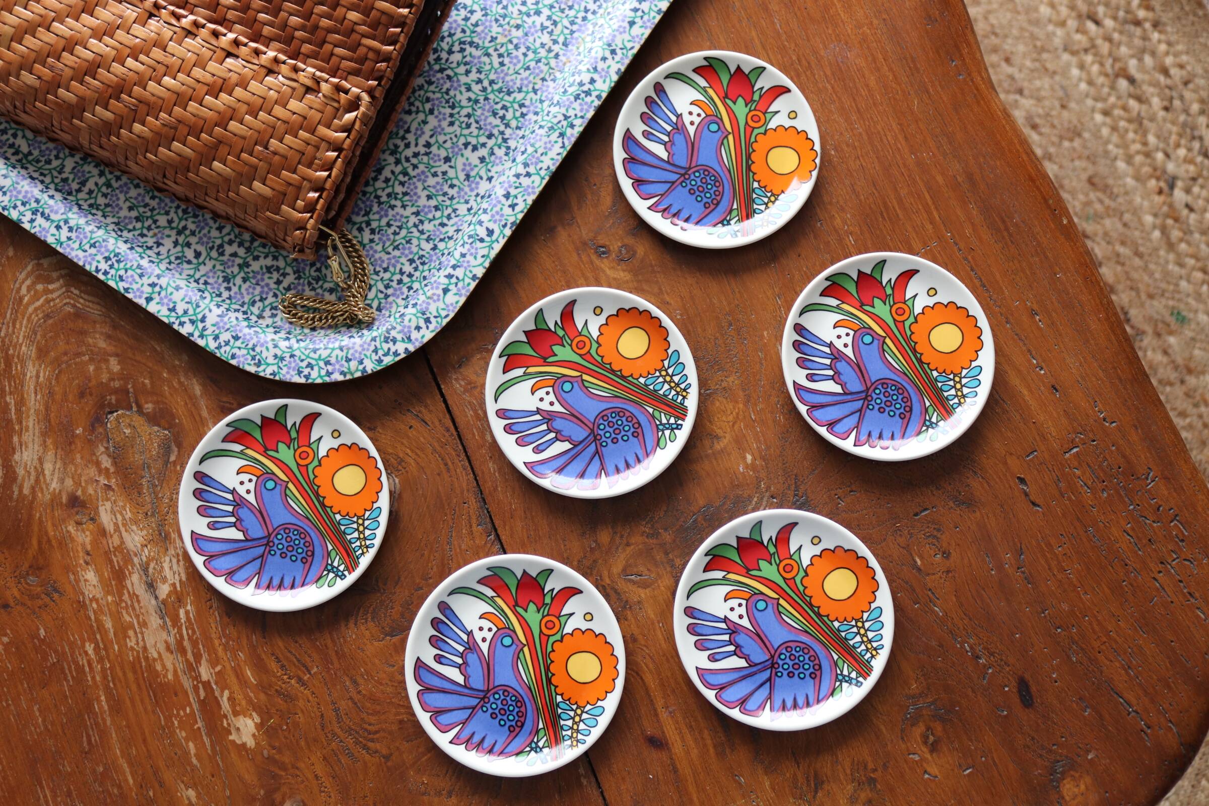 Set of 6 vintage coasters Villeroy & Boch model "Acapulco"