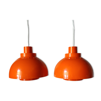 Vintage orange pendant lamps