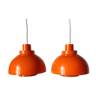 Vintage orange pendant lamps