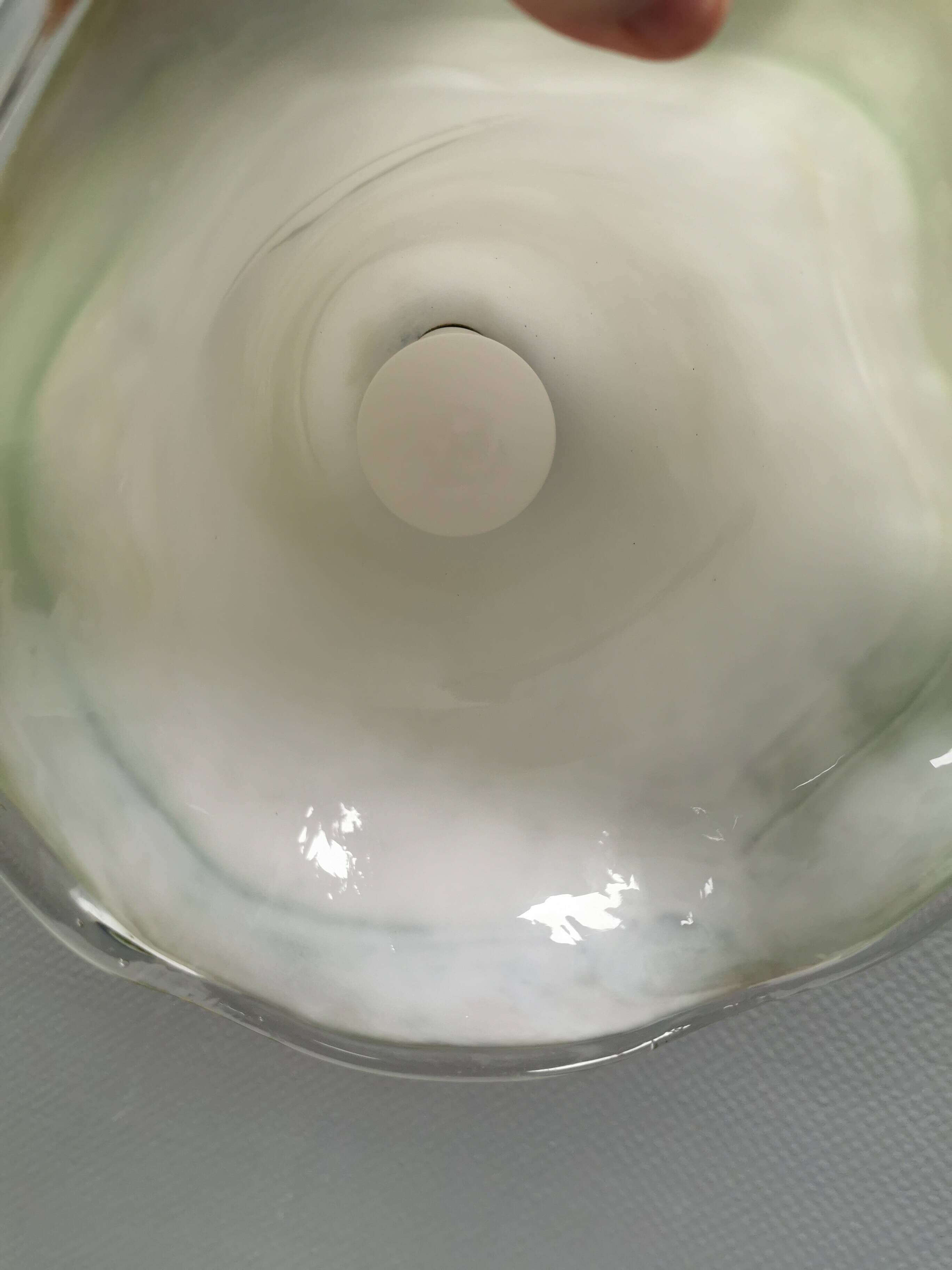 Pendant lamp in multicolored glass. Probably Danish or Swedish from 1970s